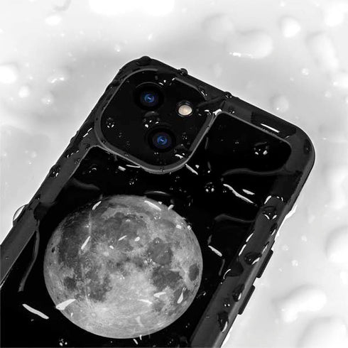 Full Moon Space iPhone 15 Plus Waterproof Case